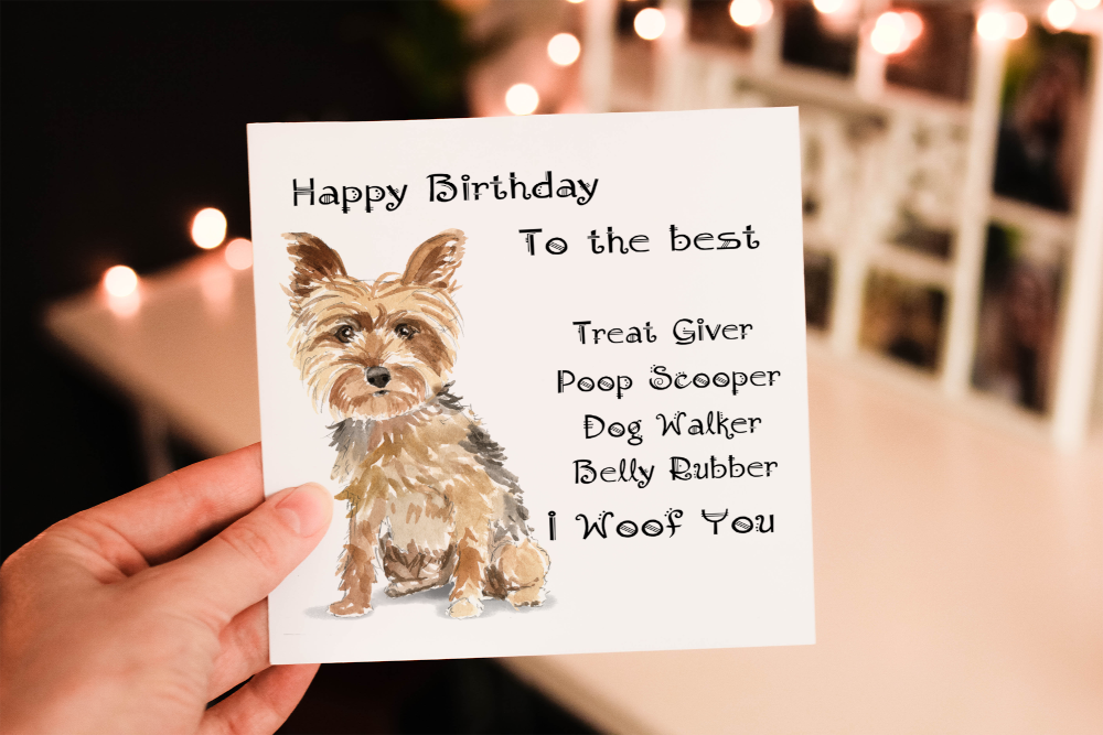 Yorkshire Terrier Dog Birthday Card, Dog Birthday Card - Click Image to Close